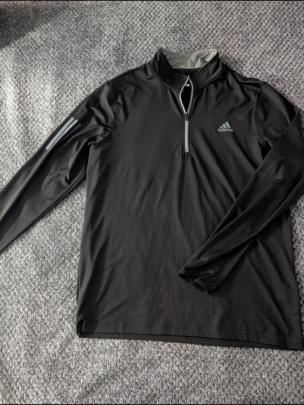 Adidas Black and Gray Golf Quarter Zip